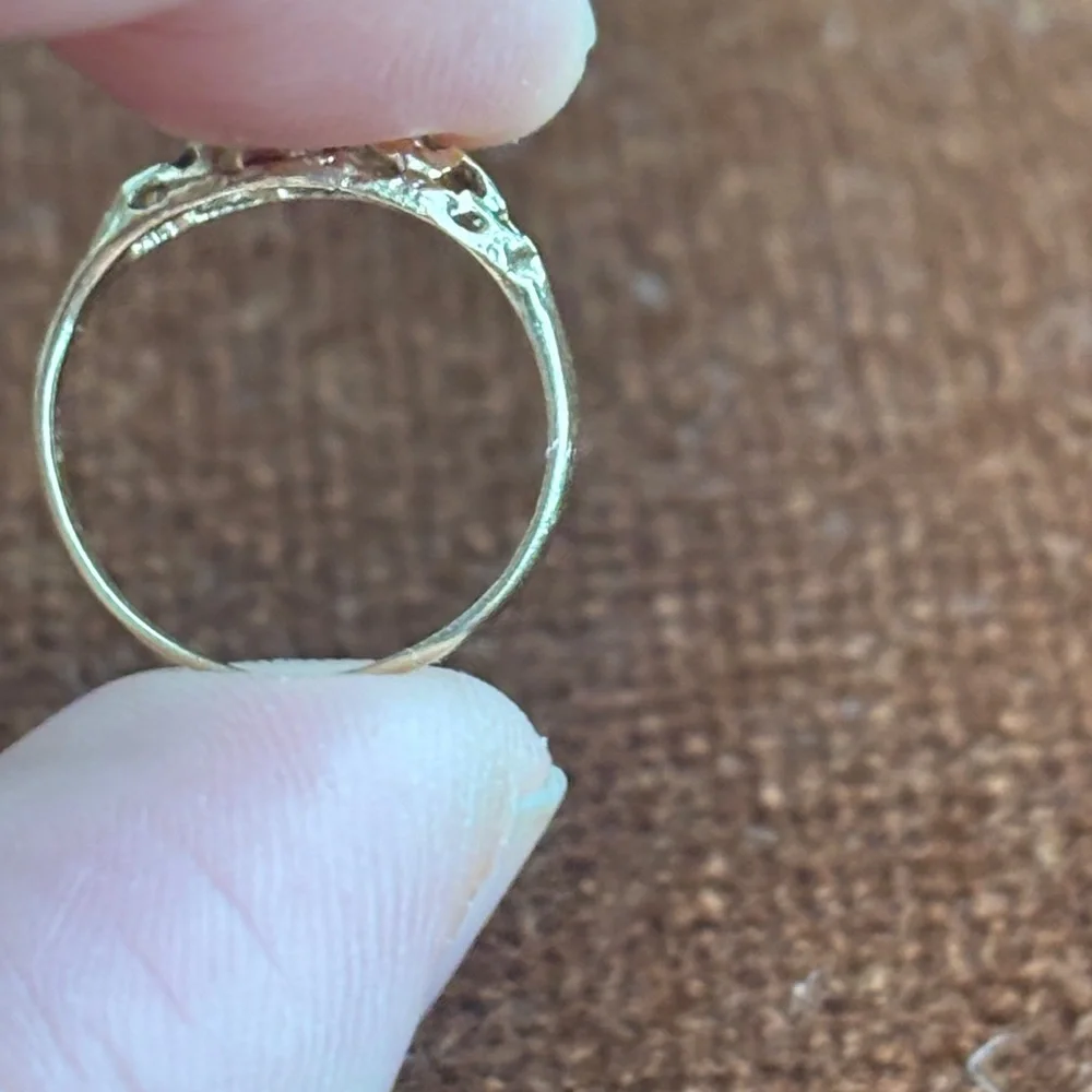 14k solid gold Elegant Gold Filigree Ring - Picture 4 of 11